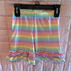 LF Kids Pastel Striped Ruffle Shorts